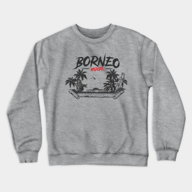 Borneo Wildlife Crewneck Sweatshirt by jakechays